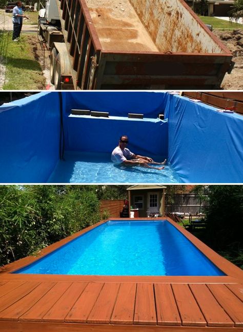 7 DIY Swimming Pool Ideas and Designs: From Big Builds to Weekend Projects - #1 The dumpster pool - DIY above ground swimming pool Dumpster Pool, Piscina Pallet, Piscina Container, Swimming Pool Ideas, Shipping Container Pool, Deck Piscina, Pool Diy, Container Pool, Taman Air