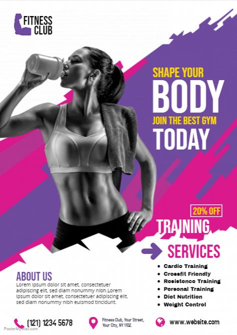 Gym Advertising, Fitness Flyer, Gym Poster, Workout Posters, Sports Flyer, Fitness Design, Weight Control, Gym Design, Best Gym