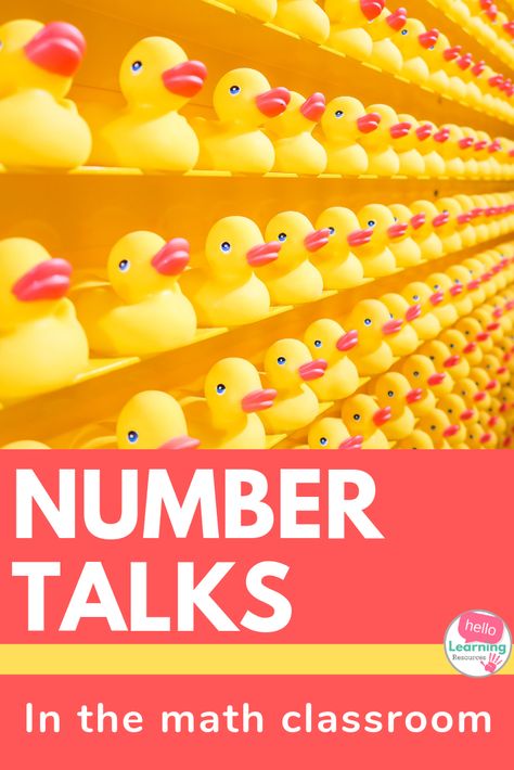 Are you looking to get started with number talks in your math class?  This blog post explains the goal of number talks, how number talks are done, and some helpful resources you can use to get started with number talks right away.  Number talks are a great way to build number sense and confidence in students in any classroom!  #hellolearning #numbertalks #math Small Group Math Activities, Project Based Learning Math, Mental Math Strategies, Elementary Math Classroom, Number Talks, Math Talk, Upper Elementary Math, Teaching Numbers, Numbers Kindergarten