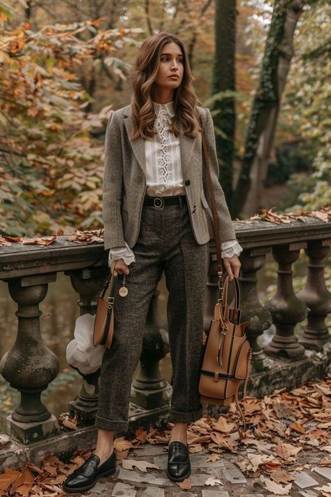 Elegant Vintage Outfits, Tartan Aesthetic, Modern Vintage Outfits, British Style Outfits, Romantic Academia Aesthetic Outfit, Academia Aesthetic Outfit, Vintage Academia, Clothes Combinations, Dark Academia Outfits