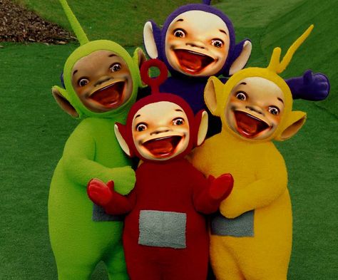 creepy teletubbies wants a hug Teletubbies Matching Pfp For 4, Teletubbies Creepy, Evil Teletubbies, Cursed Teletubbies, Creepy Teletubbies, Sleepy Meme, Teletubbies Funny, Afton Family, Funny Profile