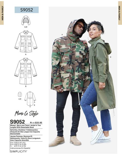 Military Jacket Pattern, Mens Sewing, Teen Jackets, Mimi G Style, Mens Sewing Patterns, Jacket Sewing Pattern, Hoodie Diy, Jacket Sewing, Mimi G