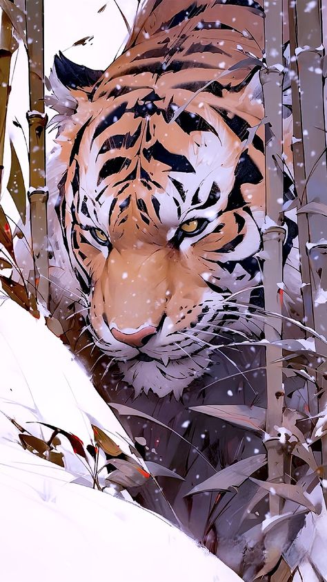 Tiger Fanart, Tiger Artwork, Big Cats Art, Samurai Art, Tiger Art, Anime Animals, Mythical Creatures Art, A Tiger, Arte Fantasy