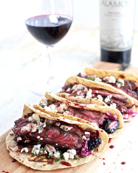 50 Easy Blackberry Recipes - Best Recipes with Blackberries Tortilla Dishes, Pear Slaw, Skirt Steak Tacos, Canadian Recipes, Blackberry Recipes, Steak Tacos, Fall Spices, Skirt Steak, Taco Recipes