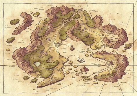 A Fantasy Campaign Map - Arvyre - by 2-Minute Tabletop Fantasy Island Map, Fantasy Map Making, Dnd World Map, Fantasy World Map, Map Maker, Fantasy Island, Island Map, D D Maps, Fantasy Map