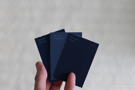 Behr Navy Blue Paint Colors, Deep Blue Paint Colors, Best Navy Blue Paint Colors, Navy Painted Furniture, Midnight Blue Walls, Deep Blue Paint, Dark Blue Paint Color, Navy Paint Colors, Navy Blue Rooms