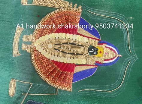 Lakshmi Devi Aari Work Design, Vitthal Rukmini Aari Work, God Aari Work, Devi Aari Work Design, Mahalaxmi Aari Work Design, Mahalaxmi Drawing, Aari Work Hand Design, Laxmi Pujan, Net Flowers