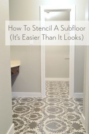 how-to-stencil-a-subfloor Painted Subfloor, Painted Plywood Floors, Painted Wood Floors, Removing Carpet, Cheap Flooring, Stencil Wood, Plywood Flooring, Young House, Young House Love