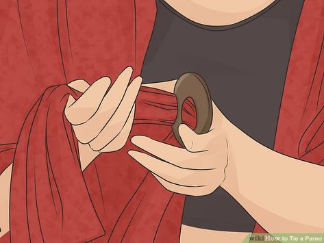 4 Ways to Tie a Pareo - wikiHow Sarong Buckle, Sarong Tutorial, How To Tie A Sarong, Sarong Skirt, Bathing Suit Cover Up, Beach Look, Sarong, Neck Strap, Beach Dress