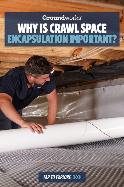 Your crawl space may be out of sight, but it's crucial for your home's health! Encapsulation provides:
1�️⃣ Structural support 
2️⃣ Improved air quality 
3️⃣ Pest prevention 
4️⃣ Energy efficiency 
5️⃣ Protection for utilities
Learn more about the benefits of crawl space encapsulation and how Groundworks can help! 💪
#CrawlSpaceEncapsulation #HomeHealthMatters #GroundworksPride | https://ground.works/4e9Dj6Y Crawlspace Encapsulation Diy, Crawl Space Ventilation, Crawl Space Repair, Crawl Space Encapsulation, Crawl Space Foundation, Wet Basement, Pest Prevention, Foundation Repair, Waterproofing Basement