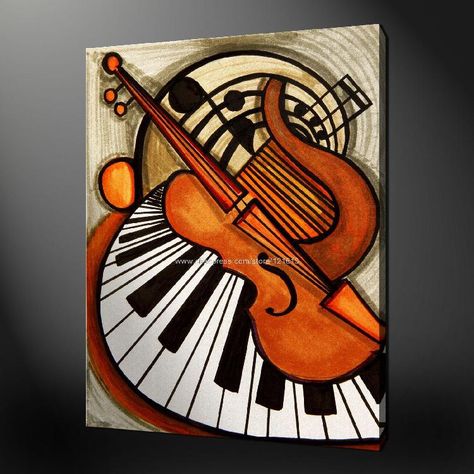 music violin harp piano Music Art Painting, Arte Jazz, Instruments Art, Jazz Art, Music Drawings, Music Painting, Picasso Art, Piano Keys, Music Artwork