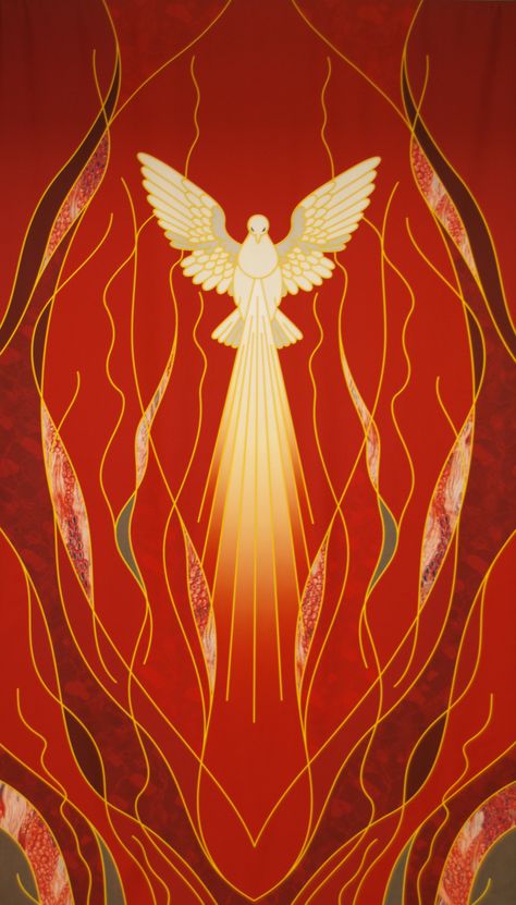 Holy Spirit Art, Sculpture Furniture, Church Banners Designs, Catholic Symbols, Pentecost Sunday, Liturgical Art, Jesus Drawings, Bible Journaling Ideas Drawings, Religious Pictures