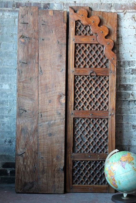 This would make a great faux window set up! Antique Indian Reclaimed Handcarved by hammerandhandimports Rajasthani Window, Indian Cupboard, Indian Seating, Shutter Wall, Indian Wall Art, Window Architecture, Indian Doors, Faux Window, Antique Windows