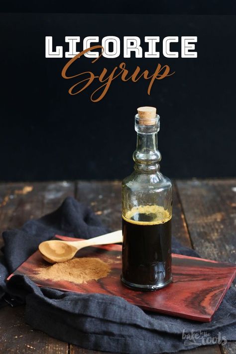 Homemade Licorice Syrup | Bake to the roots Homemade Licorice, Homemade Liquorice, Liquorice Recipes, Herbal Recipes, Black Licorice, Homemade Seasonings, Syrup Recipe, Jams & Jellies, Licorice Root