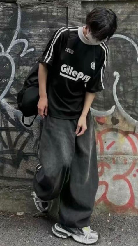 Acubi Boy Outfit, Acubi Outfits Men, Acubi Men Outfit, E Boy Aesthetic Outfit, Acubi Fashion Men, Acubi Boy, E Boy Outfit, Asian Streetwear Fashion, E Boy Outfits