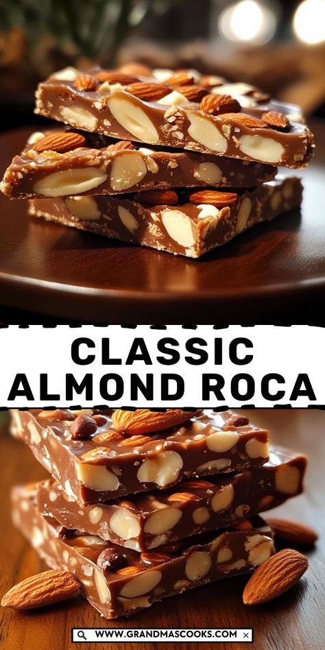 Indulge in the rich, buttery goodness of homemade Almond Roca! This toffee treat, coated in chocolate and crunchy almonds, is perfect for satisfying your sweet tooth or gifting to loved ones. Homemade Toffee Recipe, Almond Roca, Toffee Chocolate, Almond Toffee, Homemade Toffee, Toffee Recipe, Homemade Candy, Homemade Candies, Chocolate Almonds