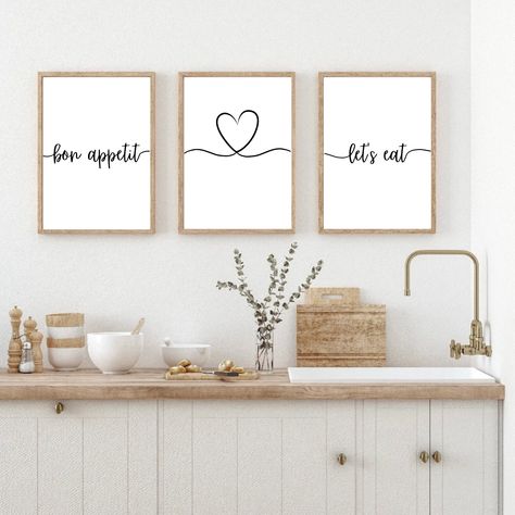 Dine In Kitchen, White Kitchen Wall, Above Bed Wall Decor, Dining Wall Decor, Laundry Room Art, Bed Wall Decor, Mid Century Modern Minimalist, Southwestern Art, Eat Pray