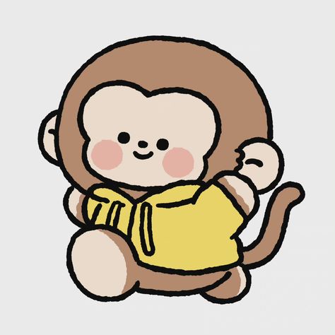 Cute Monkey Stickers, Cute Monkey Doodle, Chibi Monkey, Monkey Character Design, Cute Monkey Cartoon, Monkey Doodle, Kawaii Monkey, Monkey Cartoon, Monkey Drawing