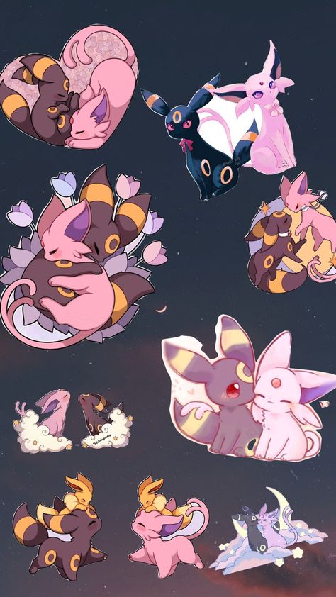 Espeon and Umbreon Umbreon X Espeon, Espeon And Umbreon, Umbreon And Espeon, Pokemon Umbreon, Cute Pokemon, Evolution, Pokemon, Memes, Pins