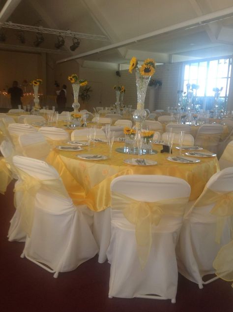 Yellow Theme Quinceanera, Yellow And White Quinceanera Dress, Yellow Debut Theme, Yellow Quince Decorations, Light Yellow Quinceanera Theme, Pastel Yellow Quinceanera Theme, Yellow Table Decorations, Yellow Quinceanera, Yellow Quinceanera Theme Decorations