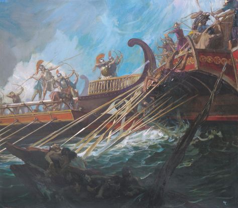 ILLUSTRATION ART: MELTZOFF'S PAINTINGS OF ANCIENT GREECE Stanley Meltzoff, Battle Of Salamis, Greco Persian Wars, Ancient Mariner, Greek Warrior, Persian Empire, Ancient Warfare, Spartan Warrior, History Page