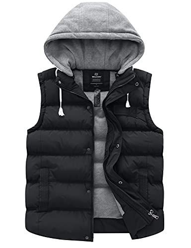 Wantdo Women's Quilted Puffer Vest Thicken Warm Winter Coat with Removable Hood Winter Puffer Vest, Bubble Vest, Winter Puffer, Quilted Puffer Vest, Hoodie Vest, Winter Vest, Hooded Vest, Knitted Hood, Outerwear Vest