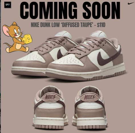 Nike Dunks low Brown and White limited time Tom and Jerry dunks!!! Nike Dunks Low, Nike App, Dunks Low, All Nike Shoes, Cute Nike Shoes, Cute Nikes, Shoe Inspo, Swag Shoes, Nike Dunk Low