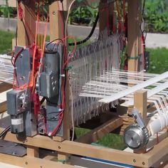 [Fred Hoefler] was challenged to finally do something with that Raspberry Pi he… Diy Knitting Machine, Tech Projects, Cloth Making, Creative Technology, Keep Quiet, Build Plans, Spinning Wheels, Weaving Loom, Spinning Fiber