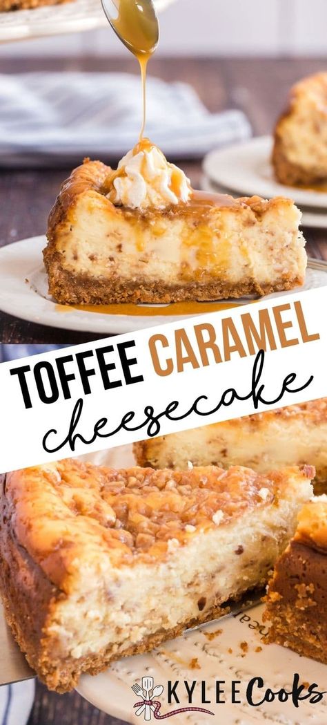 Toffee Cheesecake Recipes, Toffee Dessert, Toffee Cheesecake, Caramel Cheesecake Recipes, Mini Pumpkin Cheesecake, Baked Caramel, Cream Caramel, Cheesecake Pudding, Caramel Cheesecake