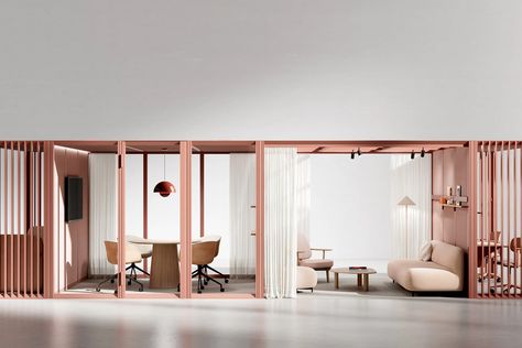 OmniRoom room-in-room system is a flexible and modular alternative to plasterboard walls in offices - Yanko Design Office Dividers, Modular Office Furniture, Plasterboard Wall, Space Dividers, Office Layout, W Hotel, Yanko Design, Modular Furniture, London Design