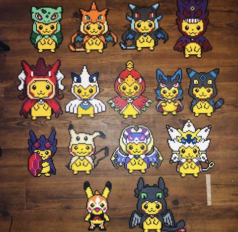 Pokemon Melty Beads, Hama Beads Patterns Pokemon, Pokemon Beads Pattern, Pokemon Perler Bead Patterns Pikachu, Evee Pokemon Perler, Pokemon Pearl Beads, Perler Bead Patterns Pokemon, Pikachu Hama Beads, Pokemon Perler Bead Patterns