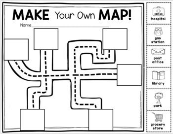 Teaching Map Skills, Community Map, Draw A Map, Map Mapping, Teaching Maps, Make Your Own Map, Community Places, Map Drawing, Geography Activities