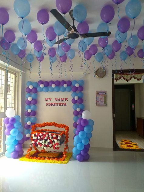 Decoration For Name Ceremony, Backdrop For Naming Ceremony, 21st Day Cradle Ceremony Decoration, Baby Naming Ceremony Decorations At Home, Cradle Ceremony Decorations At Home Diy, Birthday Decors At Home, Newborn Welcome Home Decoration, Name Ceremony Decoration At Home, Baby Naming Ceremony Decorations