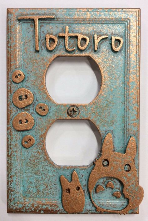 Patina Wall, Embossed Design, Outlet Cover, Wall Plates, My Neighbor Totoro, Studio Ghibli, Light Switch, Home Kitchen, Screw