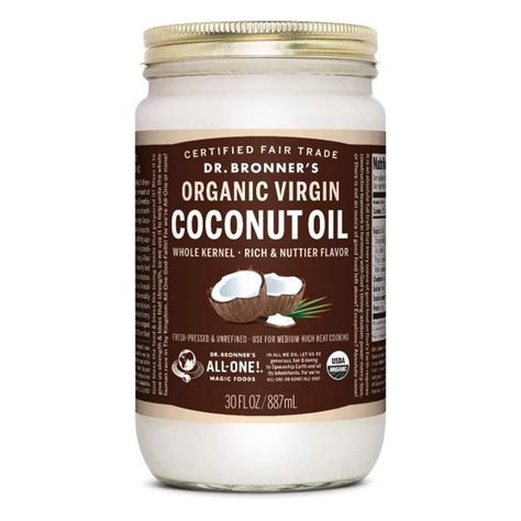 Dr. Bronner's - Organic Virgin Coconut Oil (Whole Kernel, 30 Ounce) - Coconut Oil for Cooking, Baking, Hair and Body, Unrefined and Fresh-Pressed, Rich and Nutty Flavor, Fair Trade, Vegan, Non-GMO ** Read more reviews of the product by visiting the link on the image. (This is an affiliate link) Coconut Oil Face Mask, Oil For Curly Hair, Best Coconut Oil, Diy Coconut Oil, Cooking With Coconut Oil, Coconut Oil For Face, Organic Virgin Coconut Oil, Best Hair Oil, Coconut Oil Uses