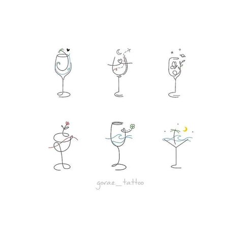 Matching Tattoos For Best Friends Alcohol, Best Friend Drink Tattoos, Simple Wine Tattoo, Wine Related Tattoos, Tiny Drink Tattoo, 30th Tattoo Ideas, Drinking Buddy Tattoos, Matching Tattoos Wine, Mimosa Tattoo Drink