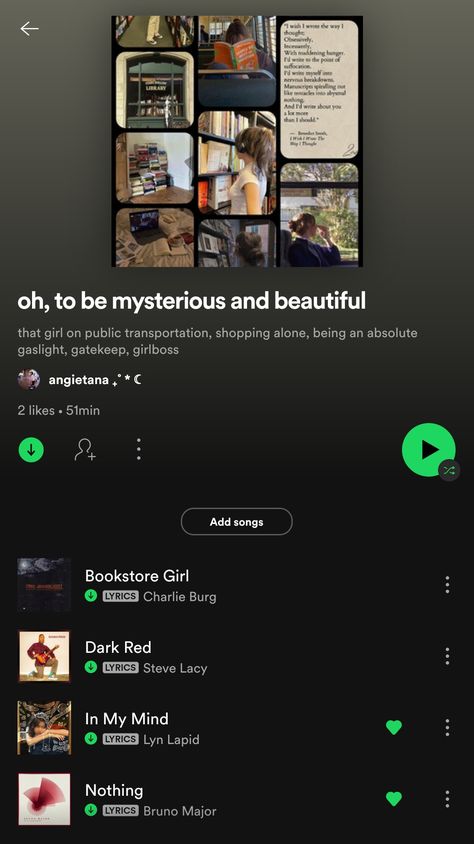 Types Of Playlists To Make, It Girl Playlist, Good Playlists, Best Spotify Playlists, Gaslight Gatekeep Girlboss, Be Mysterious, Music Recs, Playlist Names Ideas, Therapy Playlist