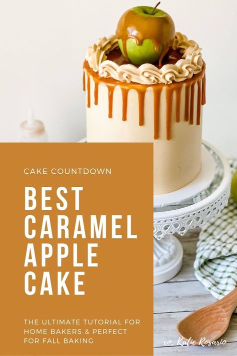 Caramel Apple Birthday Cake, Apple Cake Filling Recipes, Apple Cake Decoration Ideas, Carmel Apple Cake Recipe Easy, Fall Birthday Cake Flavors, Chocolate Cake With Caramel Filling, Salted Caramel Apple Cake, Carmel Apples Homemade, Fall Cake Flavors And Fillings