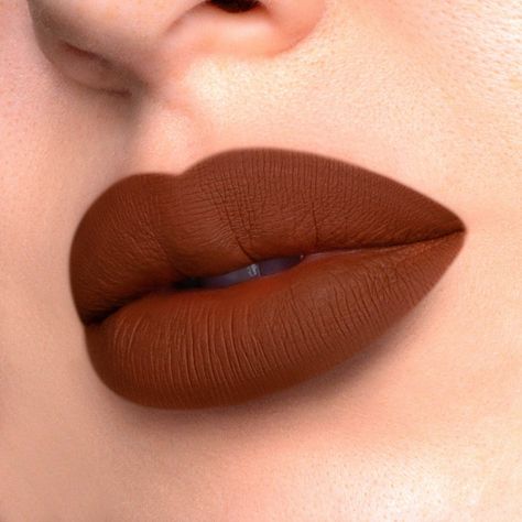 LL14 LIQUID ROUGE HYPNOTIC <BR> Matte Lipstick Dark Orange Lipstick, Brown Shade Lipstick, Lipstick Shades For Dark Skin, Brown Lipstick Makeup, Brown Nude Lipstick, Dark Lipstick Shades, Dark Brown Lipstick, Brown Lips, Brown Matte Lipstick