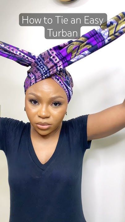 How to Tie and Easy Turban #music #fashionstyle #fypシ #turban #headwrap How To Style Hair Using Scarf, How To Do Head Scarf, Easy Hair Scarf Styles, Duku Head Wrap, Tying A Head Wrap, How To Tie Head Tie, African Turban Styles, Turban Headwrap Tutorial, How To Tie Turban Head Scarfs