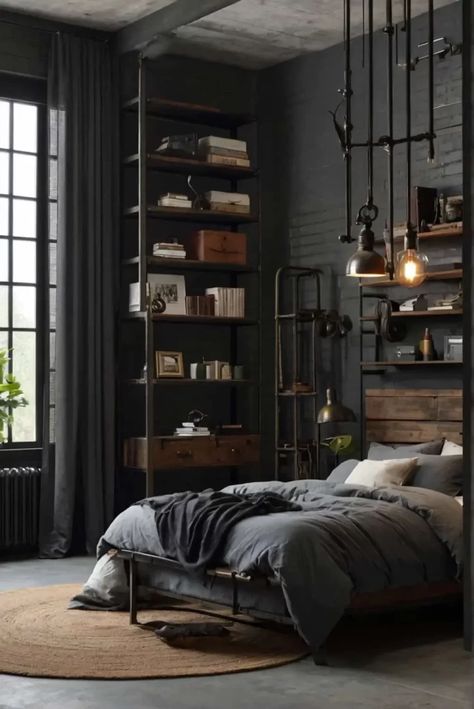 Rooms For Men, Cozy Small Spaces, Modern Masculine Bedroom, Dining Room Decor Traditional, Male Bedroom, Male Bedroom Ideas, Masculine Room, Bedroom Decor For Men, Retreat Themes