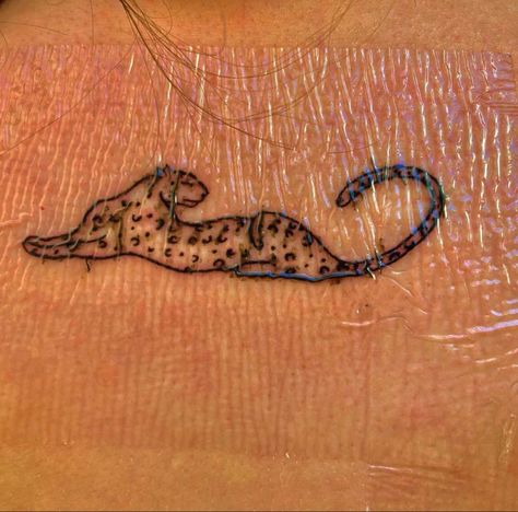 Lepord Tattos, Small Cheetah Tattoo, Tattoo Leopard, Cheetah Tattoo, Leopard Tattoo, Magic Runes, Leopard Tattoos, Ear Tattoo Ideas, Cute Tats