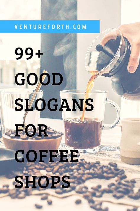 If you want your coffee shop to be remembered by customers, a good slogan is an indispensable thing. Start your slogan with the ideas here. Mobile Coffee Menu Ideas, Tagline For Coffee Shop, Cafe Tagline Ideas, Coffee Shop Quotes Cafes, Marketing Coffee Shop Ideas, Cafe Slogan Ideas, Cafe Start Up Ideas, Coffee Shop Slogan Ideas, Coffee Shop Slogan