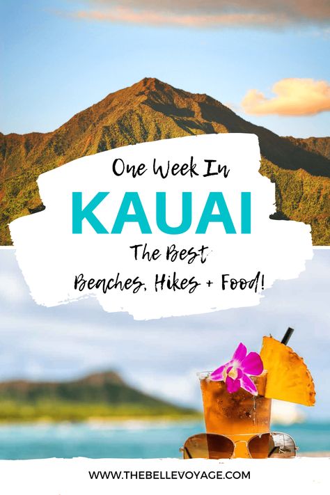 This 7 day Kauai itinerary is the essential travel guide for vacation in Kauai, Hawaii! It includes all of the best things to do in Kauai, and a 7 day Kauai itinerary to plan your trip. If you’re looking for what to do in Kauai, this guide has all of the must do hikes in Kauai, the best beaches in Kauai, the best food, and where to stay to make your Kauai vacation memorable. For adventure in Kauai from Poipu to Princeville, this guide has everything you need to plan your trip! Princeville Hawaii, Kauai Itinerary, Princeville Kauai, Things To Do In Kauai, Hawaii Vacation Tips, Hawaii Packing, Hawaii Hikes, Tahiti Nui, Hawaii Itinerary