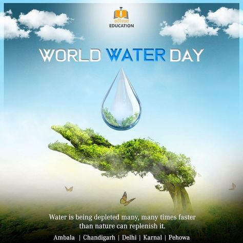 It’s a day to educate, celebrate, reflect, and make a difference in water management in the world. New Year Post, Medina Mosque, Earth Hour, Bottle Design Packaging, World Water Day, Water Day, National Days, World Water, Banner Ads Design