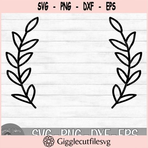 Circuit Stickers, Vine Drawing, Vine Border, Simple Leaf, Laurel Leaves, Decorative Borders, Vine Design, Cameo Projects, Diy Wall Decor