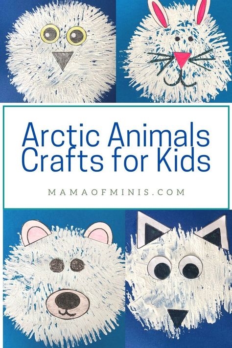 Arctic Animals Crafts for Kids Attic Animals Preschool Activities, Attic Animals, Arctic Animal Crafts, Owl Crafts Preschool, Arctic Animals Preschool Activities, Arctic Fox Art, Winter Animals Preschool, Snowy Owl Craft, Arctic Animals Activities