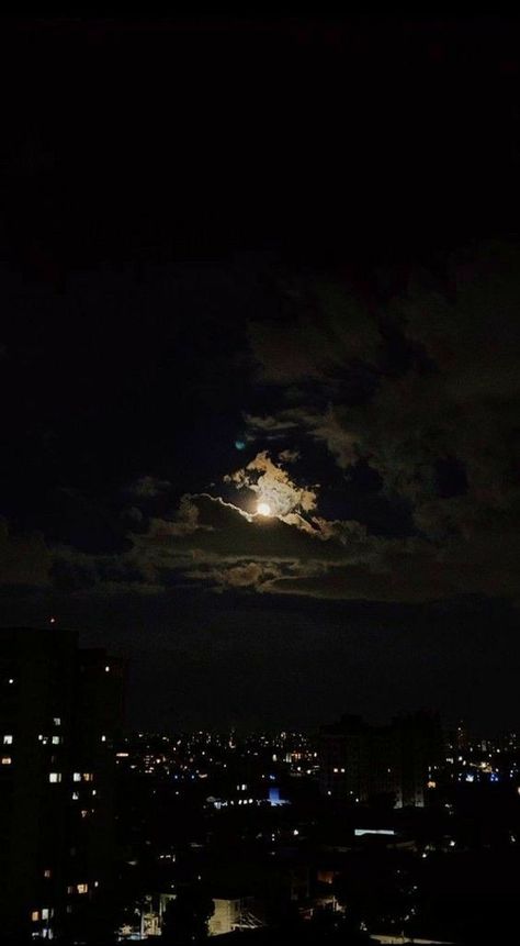 Moon Night, City Lights, Night Sky, Moon