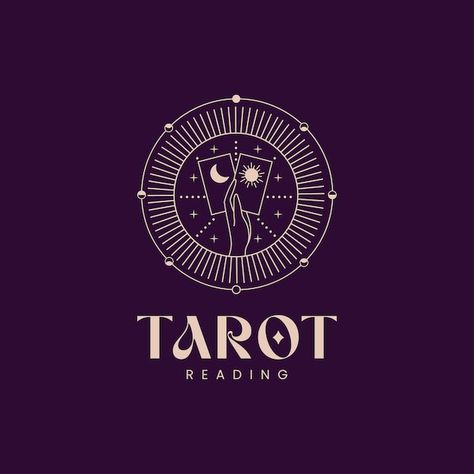 Vector astronomy tarot card reading logo... | Premium Vector #Freepik #vector Reading Logo Design, Astronomy Logo, Textile Branding, Tarot Logo, Tarot Card Reading, Logo Design Ideas, Logo Emblem, Reading Tarot Cards, Emblem Logo