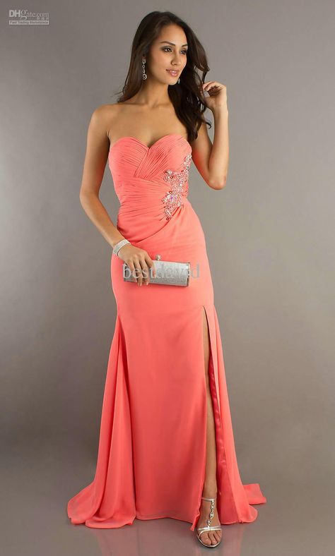 Coral Prom Dress, Peach Color Dress, Coral Fashion, Prom Dress 2013, Cheap Formal Dresses, Dressy Attire, Dresses 2013, Chiffon Gown, Formal Attire